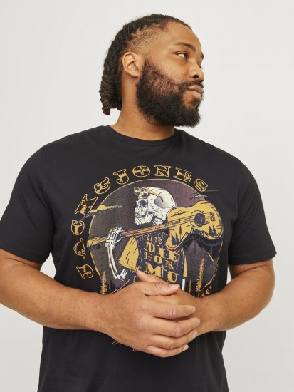 Jack & Jones JJSKULL ROCK T-Shirt Black - T-paidat - Isot T-paidat 2XL – 14XL