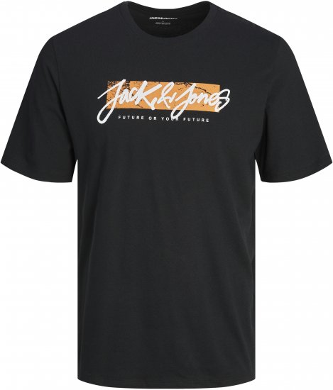 Jack & Jones TILEY T-Shirt Black - T-paidat - Isot T-paidat 2XL – 14XL
