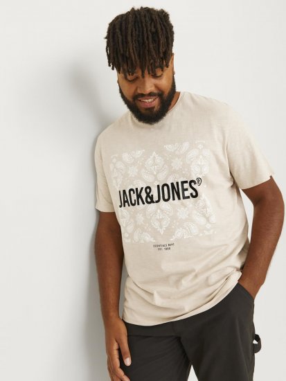 Jack & Jones JJPAISLEY T-Shirt Moonbeam - T-paidat - Isot T-paidat 2XL – 14XL