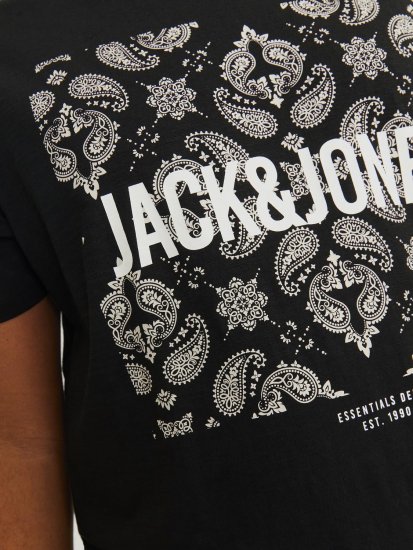 Jack & Jones JJPAISLEY T-Shirt Black - T-paidat - Isot T-paidat 2XL – 14XL