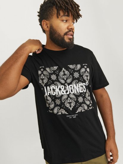 Jack & Jones JJPAISLEY T-Shirt Black - T-paidat - Isot T-paidat 2XL – 14XL