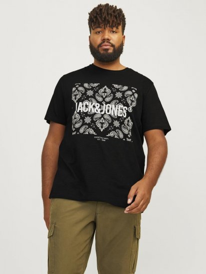 Jack & Jones JJPAISLEY T-Shirt Black - T-paidat - Isot T-paidat 2XL – 14XL