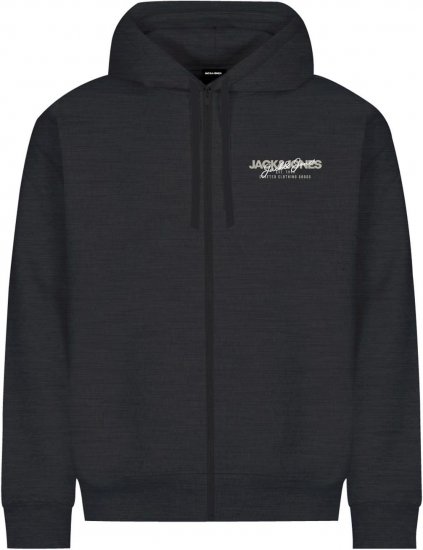 Jack & Jones ALVIS Hoodie Black - Hupparit ja collegepaidat - Miesten hupparit ja collegepaidat isot koot