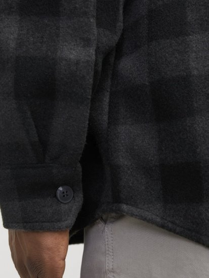 Jack & Jones ZAC BRUSHED Long Sleeve OVERSHIRT Grey - Kauluspaidat - Miesten isot kauluspaidat 2XL – 8XL