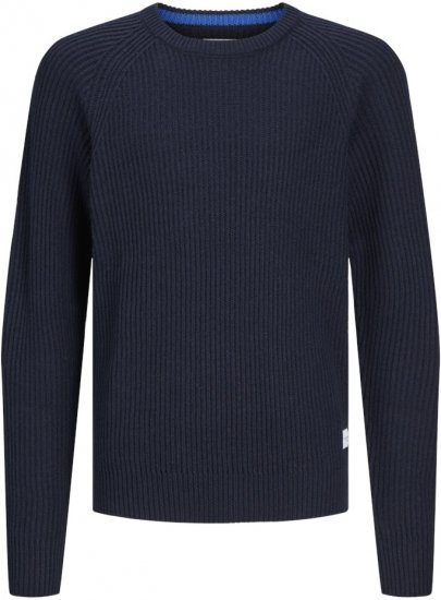 Jack & Jones PANNEL Knitted Sweater Navy Blazer - Hupparit ja collegepaidat - Miesten hupparit ja collegepaidat isot koot