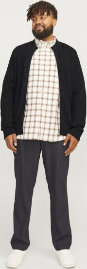 Jack & Jones PANNEL Turtleneck Knitted Sweater with Zipper Black - Hupparit ja collegepaidat - Miesten hupparit ja collegepaidat isot koot