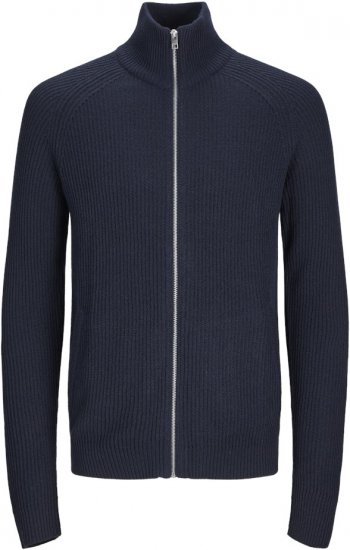 Jack & Jones PANNEL Turtleneck Knitted Sweater with Zipper Navy Blazer - Hupparit ja collegepaidat - Miesten hupparit ja collegepaidat isot koot