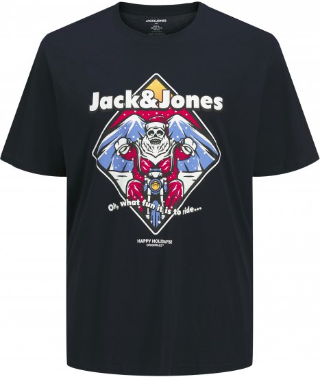 Jack & Jones XMAS Christmas Skull T-Shirt Navy - T-paidat - Isot T-paidat 2XL – 14XL