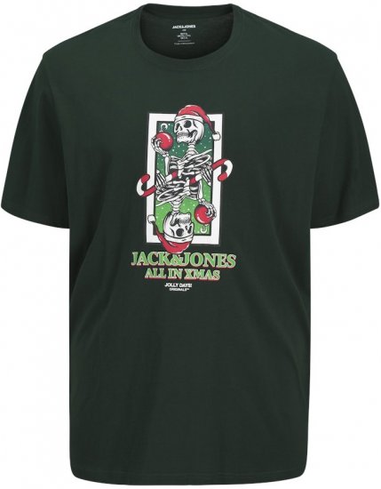 Jack & Jones XMAS Christmas Skull T-Shirt Dark Slate Grey - T-paidat - Isot T-paidat 2XL – 14XL