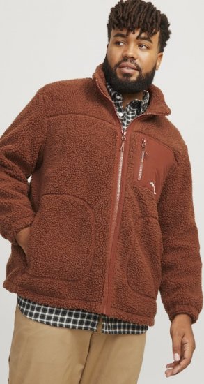 Jack & Jones ESTERBRO High Collar Teddy Jacket Brandy Brown - Takit - Miesten Takit, isot koot – 2XL – 12XL