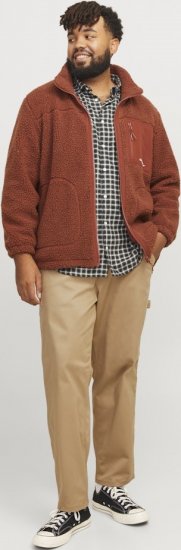 Jack & Jones ESTERBRO High Collar Teddy Jacket Brandy Brown - Takit - Miesten Takit, isot koot – 2XL – 12XL