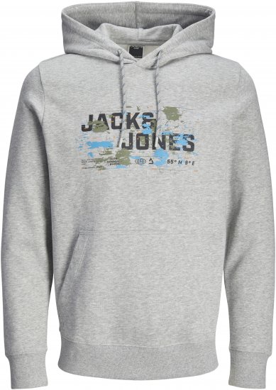 Jack & Jones JCOOUTDOOR Hoodie Light Grey - Hupparit ja collegepaidat - Miesten hupparit ja collegepaidat isot koot