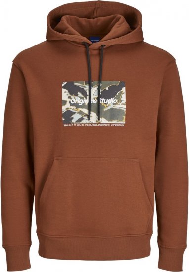 Jack & Jones ESTERBRO Hoodie Brandy Brown - Hupparit ja collegepaidat - Miesten hupparit ja collegepaidat isot koot