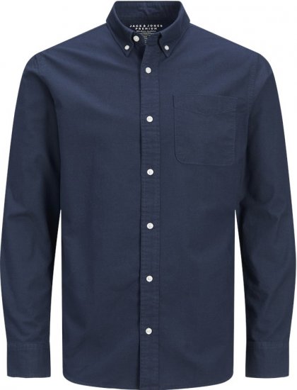 Jack & Jones Brook Oxford Long Sleeve Shirt Navy Blazer - Kauluspaidat - Miesten isot kauluspaidat 2XL – 8XL