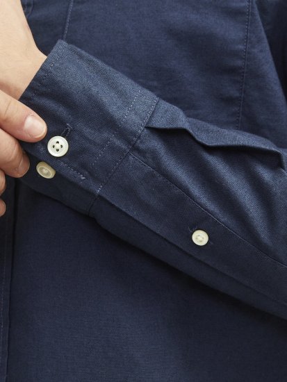 Jack & Jones Brook Oxford Long Sleeve Shirt Navy Blazer - Kauluspaidat - Miesten isot kauluspaidat 2XL – 8XL