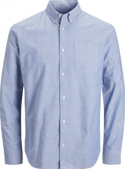 Jack & Jones Brook Oxford Long Sleeve Shirt Cashmere Blue - Kauluspaidat - Miesten isot kauluspaidat 2XL – 8XL