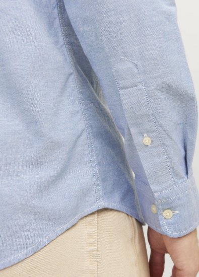 Jack & Jones Brook Oxford Long Sleeve Shirt Cashmere Blue - Kauluspaidat - Miesten isot kauluspaidat 2XL – 8XL