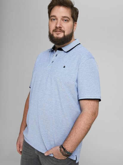 Jack & Jones PAULOS Short Sleeve Polo Light Blue/PS - Pikeepaidat - Miesten isot pikeepaidat