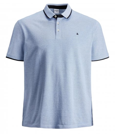 Jack & Jones PAULOS Short Sleeve Polo Light Blue/PS - Pikeepaidat - Miesten isot pikeepaidat
