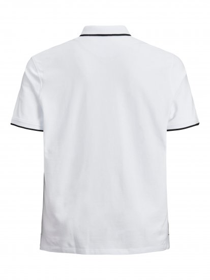 Jack & Jones PAULOS Short Sleeve Polo White/PS - Pikeepaidat - Miesten isot pikeepaidat