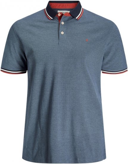 Jack & Jones PAULOS Short Sleeve Polo Denim Blue/PS - Pikeepaidat - Miesten isot pikeepaidat