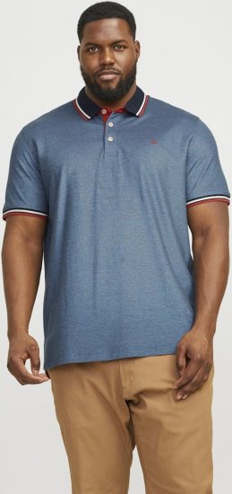 Jack & Jones PAULOS Short Sleeve Polo Denim Blue/PS - Pikeepaidat - Miesten isot pikeepaidat