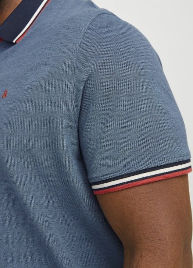 Jack & Jones PAULOS Short Sleeve Polo Denim Blue/PS - Pikeepaidat - Miesten isot pikeepaidat