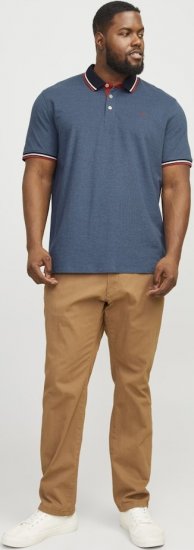 Jack & Jones PAULOS Short Sleeve Polo Denim Blue/PS - Pikeepaidat - Miesten isot pikeepaidat