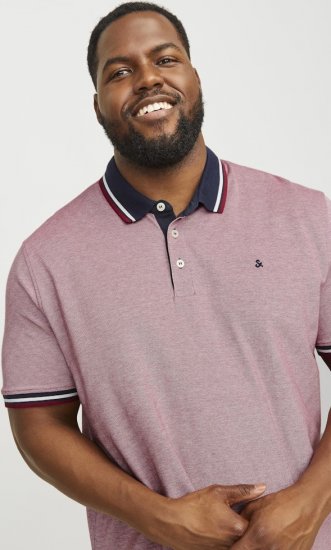 Jack & Jones PAULOS Short Sleeve Polo Rio Red/PS - Pikeepaidat - Miesten isot pikeepaidat