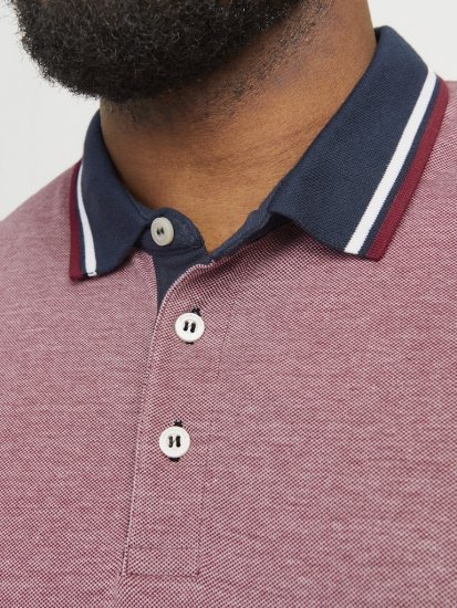 Jack & Jones PAULOS Short Sleeve Polo Rio Red/PS - Pikeepaidat - Miesten isot pikeepaidat
