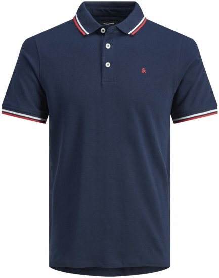 Jack & Jones PAULOS Short Sleeve Polo Navy Blazer - Pikeepaidat - Miesten isot pikeepaidat