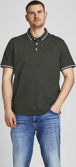 Jack & Jones PAULOS Short Sleeve Polo Green/PLAY 1 - Pikeepaidat - Miesten isot pikeepaidat