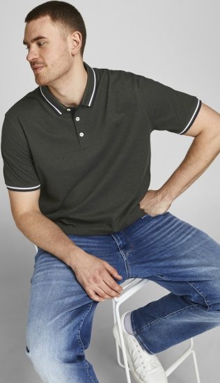 Jack & Jones PAULOS Short Sleeve Polo Green/PLAY 1 - Pikeepaidat - Miesten isot pikeepaidat