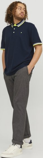 Jack & Jones PAULOS Short Sleeve Polo Dark Navy/NEON - Pikeepaidat - Miesten isot pikeepaidat