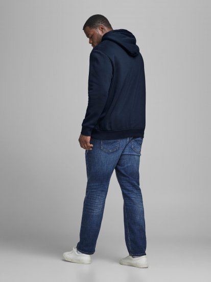 Jack & Jones Elogo Sweat Hood Navy Blazer - Hupparit ja collegepaidat - Miesten hupparit ja collegepaidat isot koot
