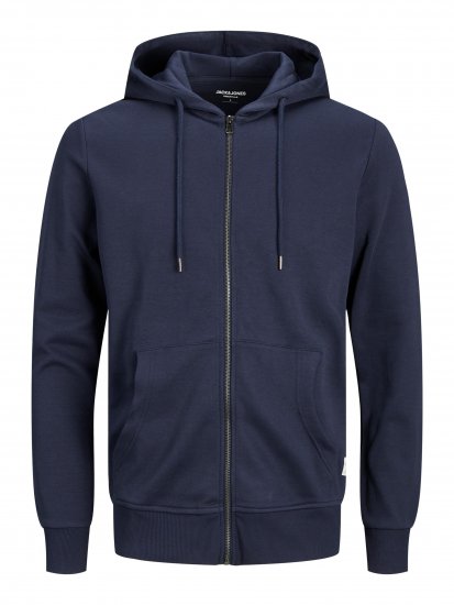 Jack & Jones Basic Sweat Zip Hood Navy Blazer - Hupparit ja collegepaidat - Miesten hupparit ja collegepaidat isot koot