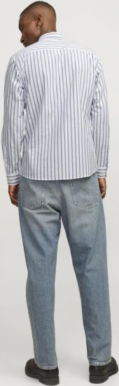 Jack & Jones OXFORD LS Shirt Striped Ensign Blue - Kauluspaidat - Miesten isot kauluspaidat 2XL – 8XL