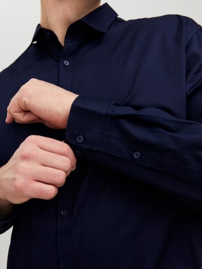 Jack & Jones CARDIFF Dress Shirt Navy - Kauluspaidat - Miesten isot kauluspaidat 2XL – 8XL