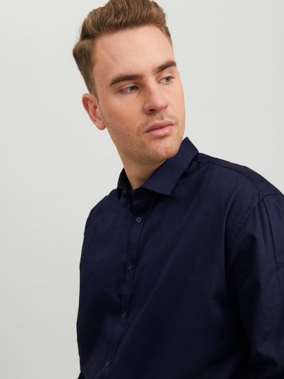 Jack & Jones CARDIFF Dress Shirt Navy - Kauluspaidat - Miesten isot kauluspaidat 2XL – 8XL
