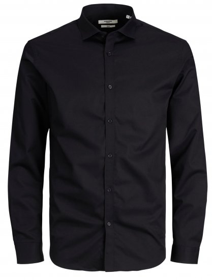 Jack & Jones CARDIFF Dress Shirt Black - Kauluspaidat - Miesten isot kauluspaidat 2XL – 8XL