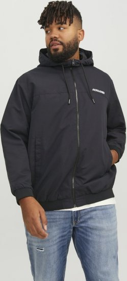 Jack & Jones RUSH SOLID Bomber Jacket with Hood Black - Takit - Miesten Takit, isot koot – 2XL – 12XL