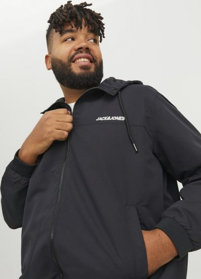 Jack & Jones RUSH SOLID Bomber Jacket with Hood Black - Takit - Miesten Takit, isot koot – 2XL – 12XL