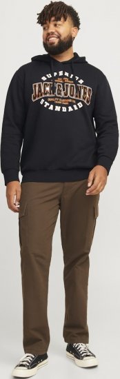 Jack & Jones 2 COL LOGO Hoodie Black - Hupparit ja collegepaidat - Miesten hupparit ja collegepaidat isot koot