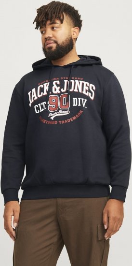 Jack & Jones 2 COL LOGO Hoodie Dark Navy - Hupparit ja collegepaidat - Miesten hupparit ja collegepaidat isot koot