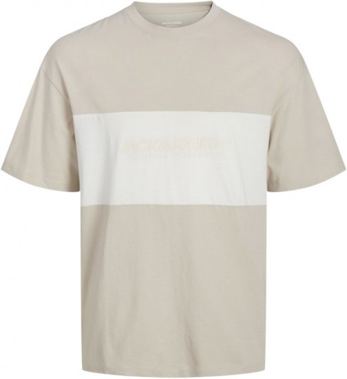 Jack & Jones LEGACY BLOCKING T-Shirt Beige - T-paidat - Isot T-paidat 2XL – 14XL