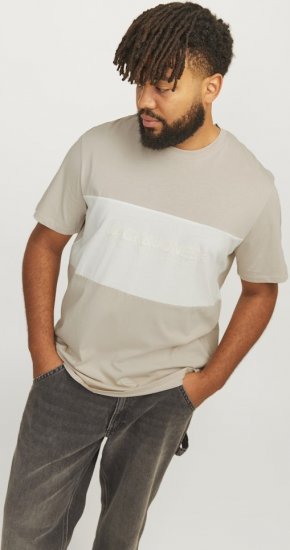 Jack & Jones LEGACY BLOCKING T-Shirt Beige - T-paidat - Isot T-paidat 2XL – 14XL