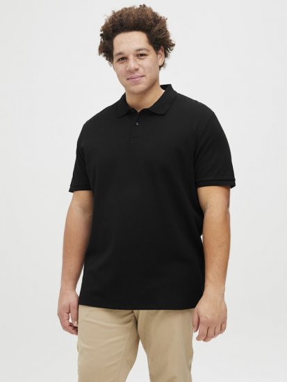 Jack & Jones AUSTIN CLASSIC Polo Black - Pikeepaidat - Miesten isot pikeepaidat
