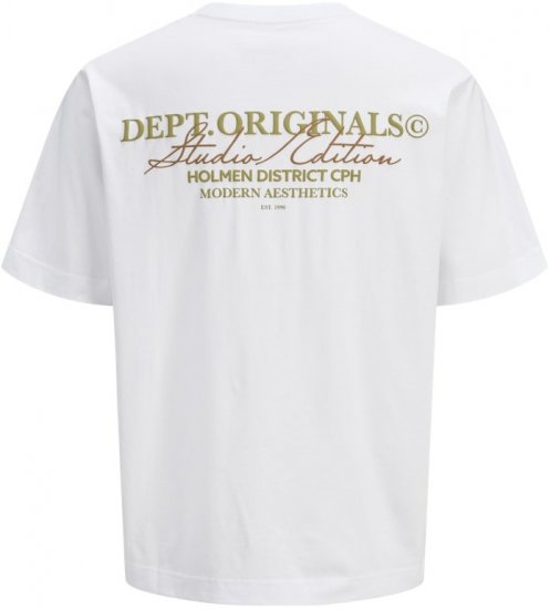 Jack & Jones Lington Crew Neck T-Shirt Bright White - T-paidat - Isot T-paidat 2XL – 14XL