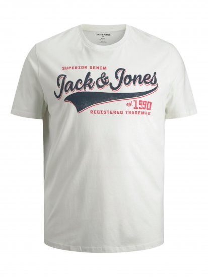 Jack & Jones JJELOGO TEE White - T-paidat - Isot T-paidat 2XL – 14XL