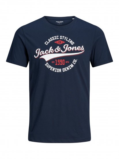 Jack & Jones JJELOGO TEE Navy - T-paidat - Isot T-paidat 2XL – 14XL